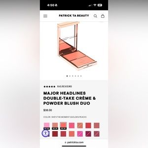 MAJOR HEADLINES
DOUBLE-TAKE CRÈME & POWDER BLUSH DUO in she’s the moment